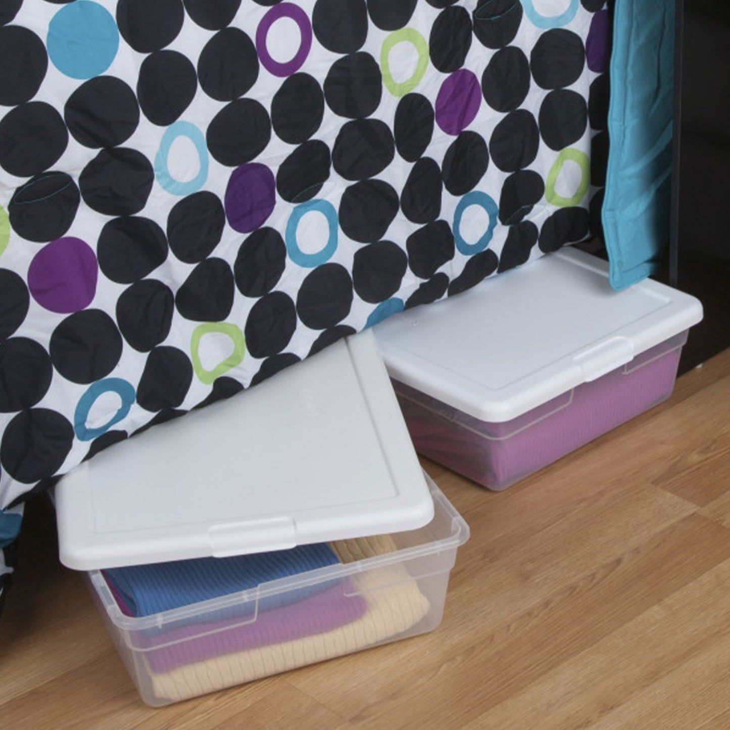 Sterilite 28 Qt Clear Closet/Under Bed Organizer Storage Box Container (30 Pack)