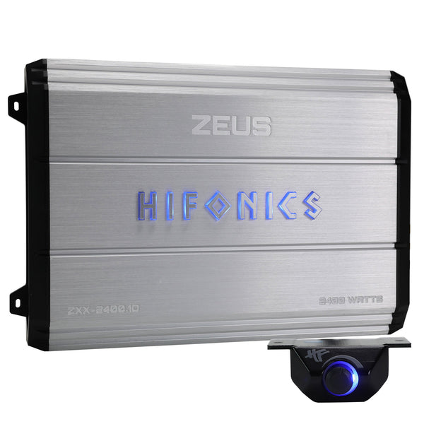 Hifonics Zeus 2400W Max Class D Monoblock Car Audio Amp & Bass Knob, ZXX-2400.1D