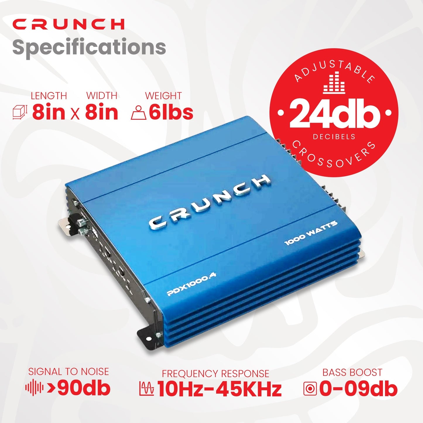 Crunch PowerDriveX 1000 Watt 4 Channel Exclusive Blue A/B Car Stereo Amplifier - Find Fresh Goods