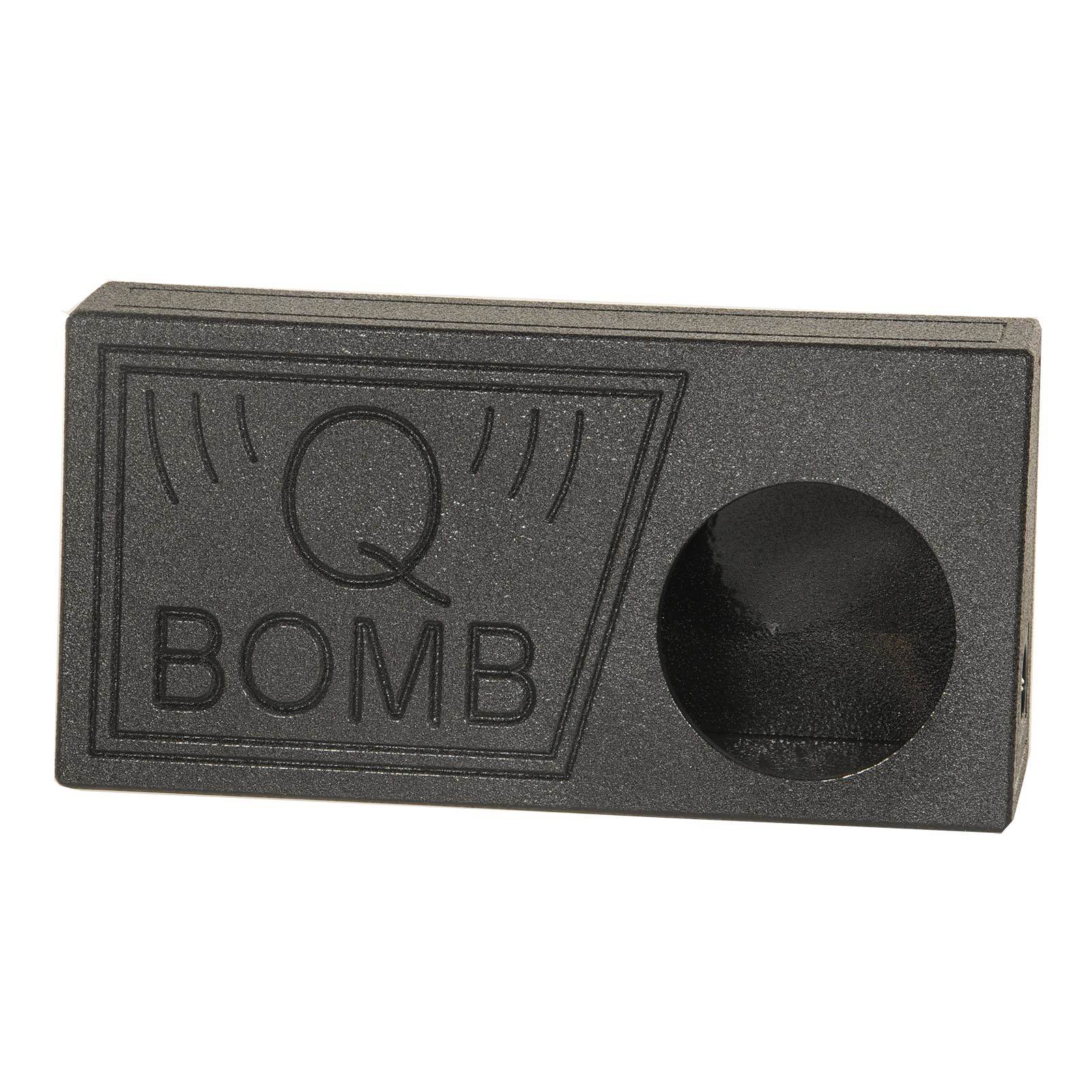 Q Power QBomb 10 Inch Single Vented Subwoofer Sub Box with Black Bedliner Spray - Find Fresh Goods