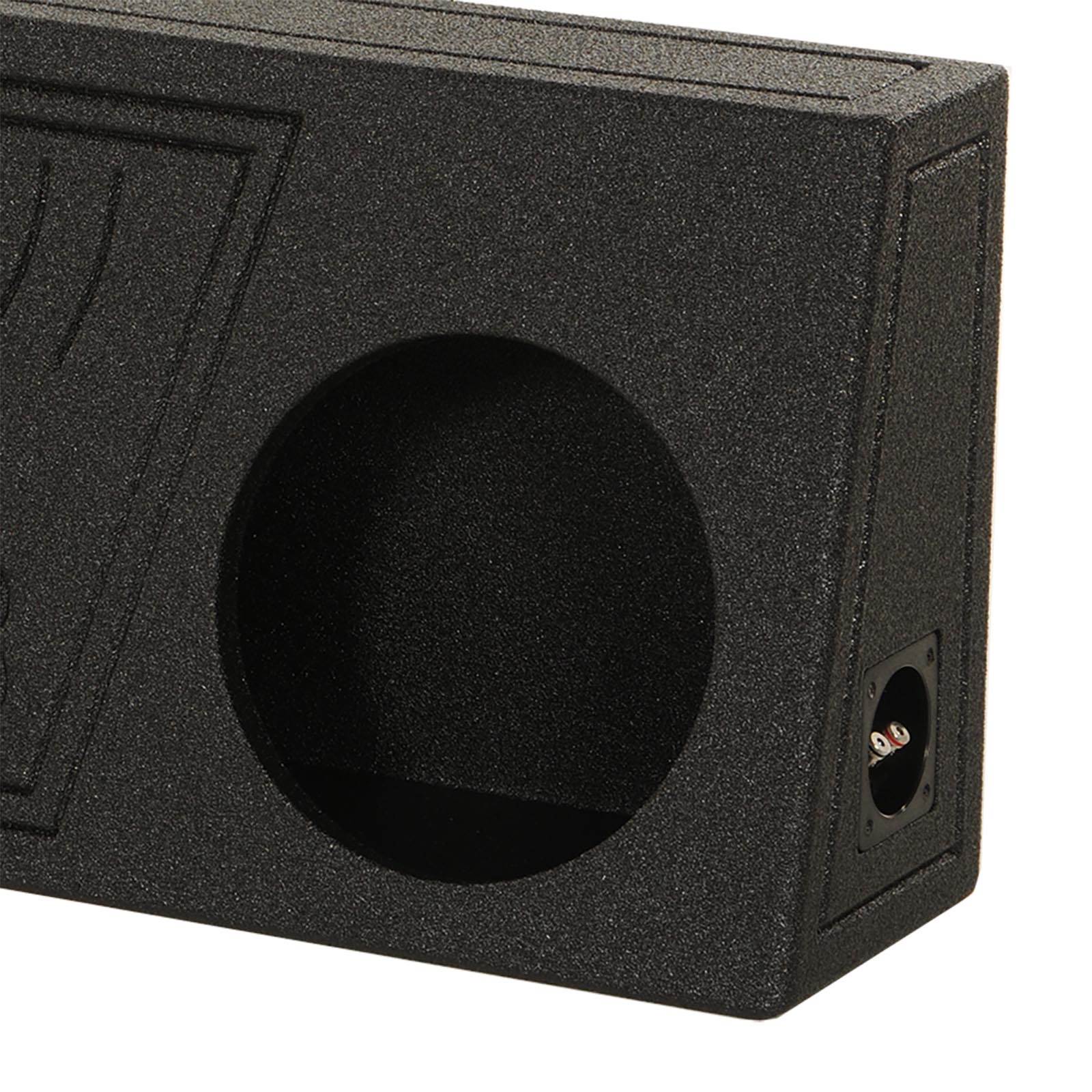 Q Power QBomb 10 Inch Single Vented Subwoofer Sub Box with Black Bedliner Spray - Find Fresh Goods