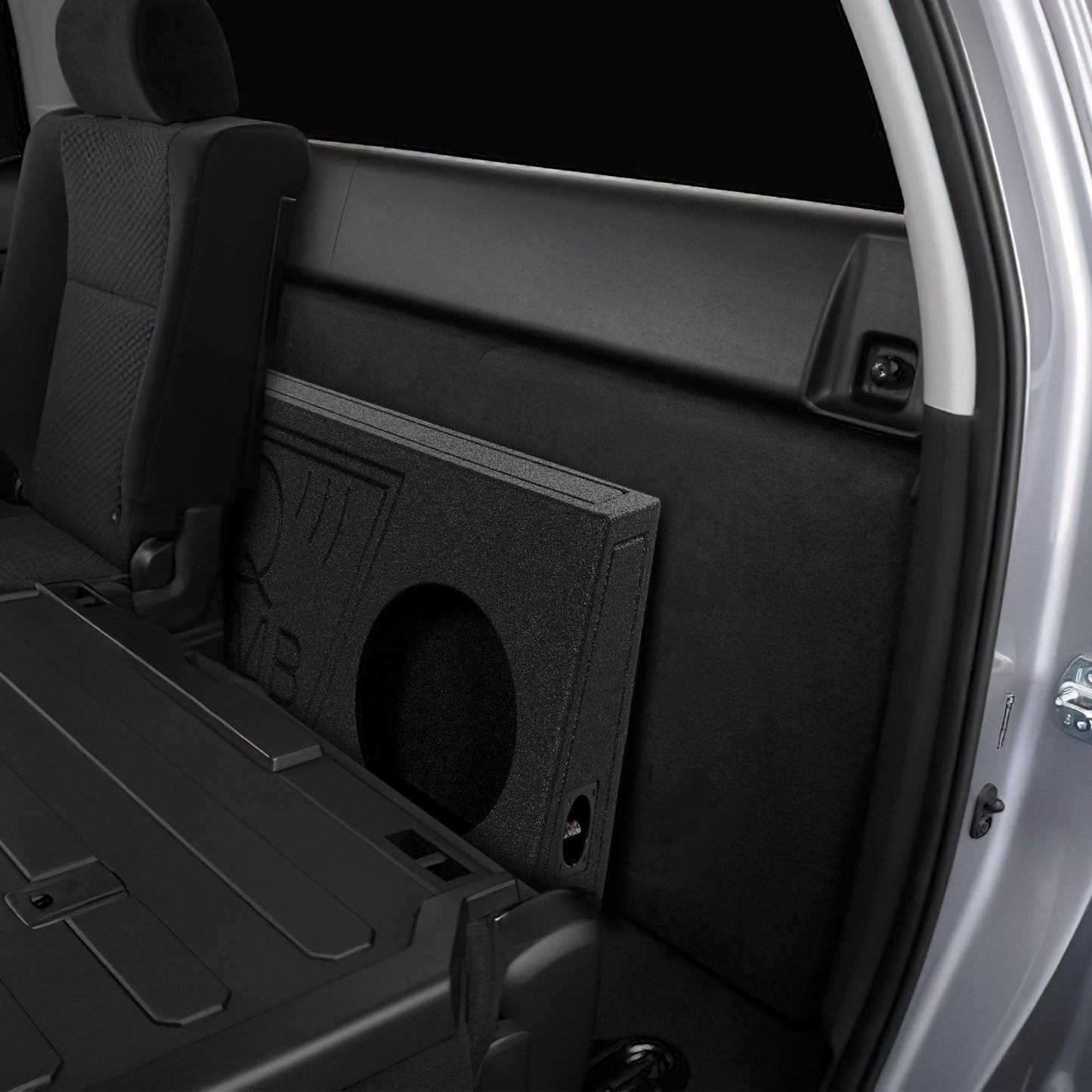 Q Power QBomb 10 Inch Single Vented Subwoofer Sub Box with Black Bedliner Spray - Find Fresh Goods