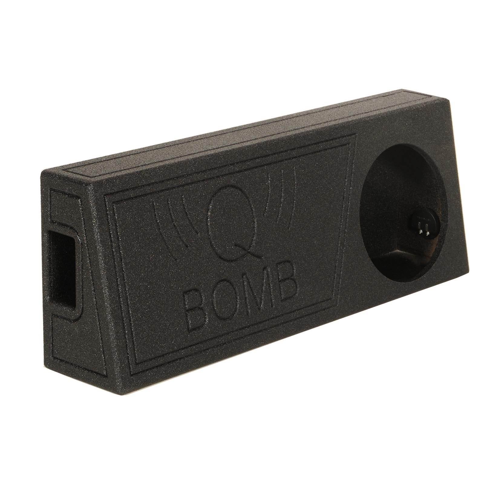 Q Power QBomb Single 12 Inch Vented Subwoofer Sub Box with Black Bedliner Spray - Find Fresh Goods