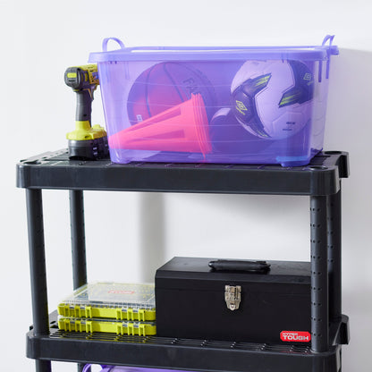 Life Story Purple Stackable Closet Storage Box Container, 55 Quart (24 Pack)