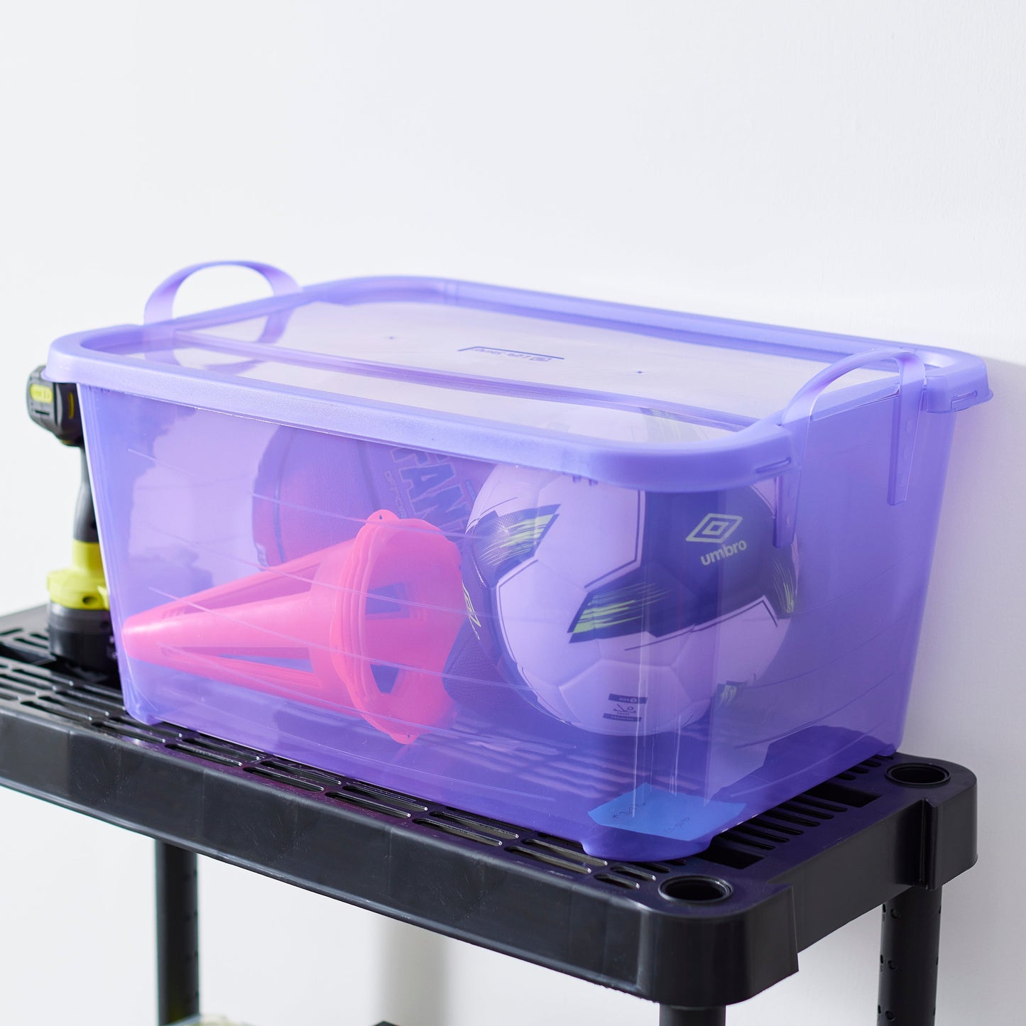 Life Story Purple Stackable Closet Storage Box Container, 55 Quart (24 Pack)