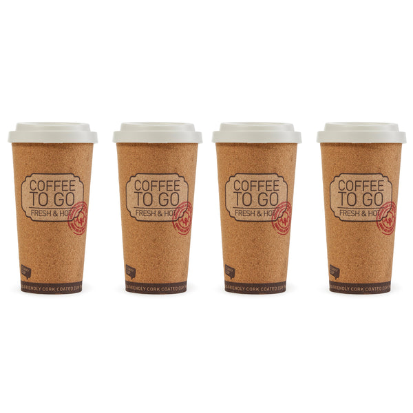 Life Story Corky Cup 16 oz Reusable Insulated Travel Mug Coffee Thermos (4 Pack)