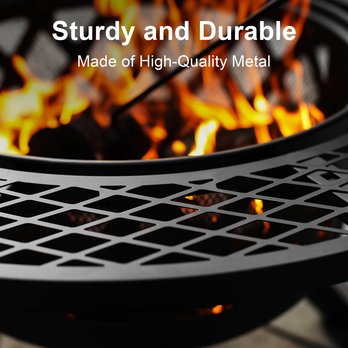 BALI OUTDOORS Fire Pits Outdoor Wood Burning Firepit Grill, 20 Inch Fire Bowl