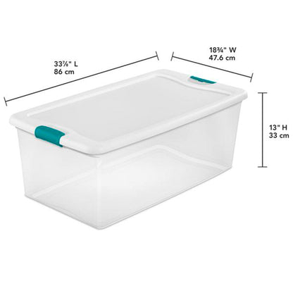 Sterilite 106 Quart Latching Storage Tote, 4 Pk and 70 Quart Storage Tote, 4 Pk