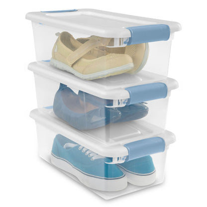 Sterilite 6-Quart Clear & Blue Stackable Latching Storage Container (48 Pack)