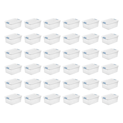 Sterilite 15-Quart Clear Stackable Latching Storage Box Container (36 Pack)