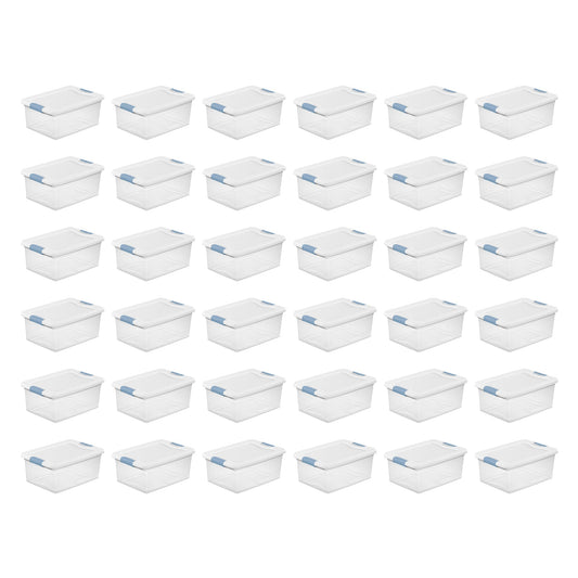 Sterilite 15-Quart Clear Stackable Latching Storage Box Container (36 Pack)