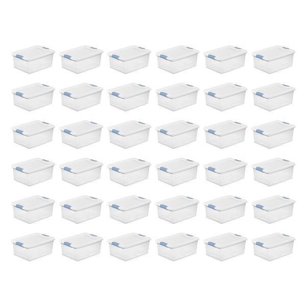 Sterilite 15-Quart Clear Stackable Latching Storage Box Container (36 Pack)
