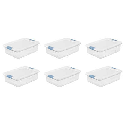 Sterilite 32 Quart Clear Plastic Stackable Storage Box Container (6 Pack)