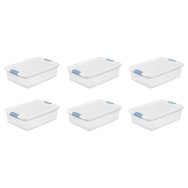 Sterilite 32 Quart Clear Plastic Stackable Storage Box Container (6 Pack)