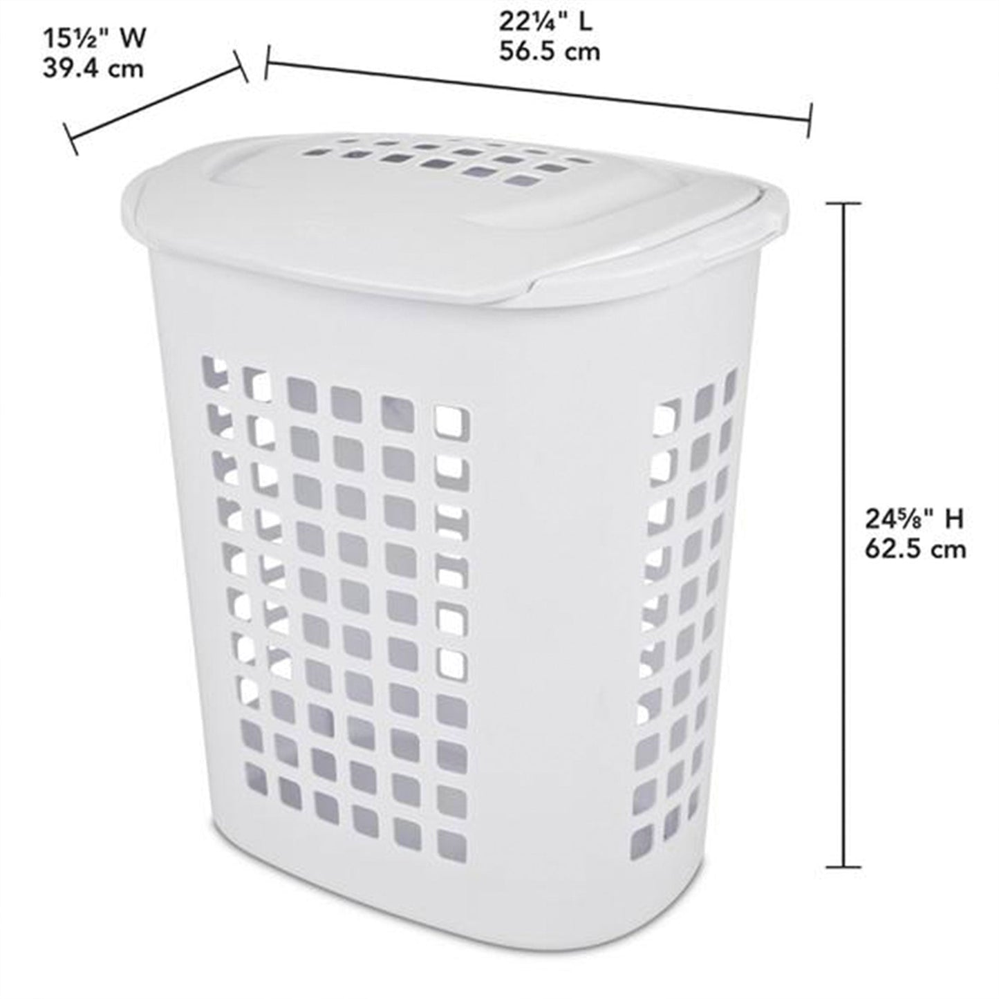 Sterilite Lift Top XL Laundry, 2.3 Bushel Clothes Hamper, White (4 Pack)