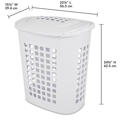 Sterilite Lift Top XL Laundry, 2.3 Bushel Clothes Hamper, White (4 Pack)