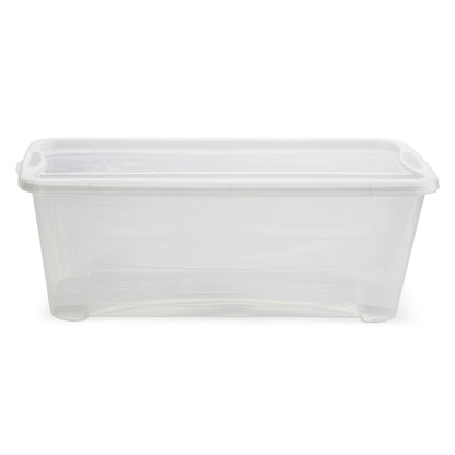 Life Story 6 Quart Rectangular Clear Plastic Lidded Storage Shoe Box, 4 Pack