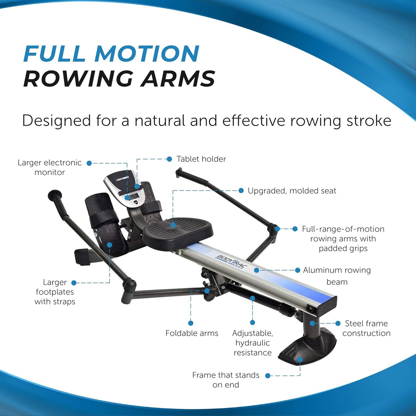 Stamina BodyTrac Glider 1060 Cardio Exercise Fitness Rower Rowing Machine