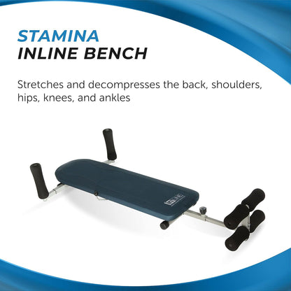 Stamina Products InLine Traction System Joints and Back Stretch Bench, Blue Gray