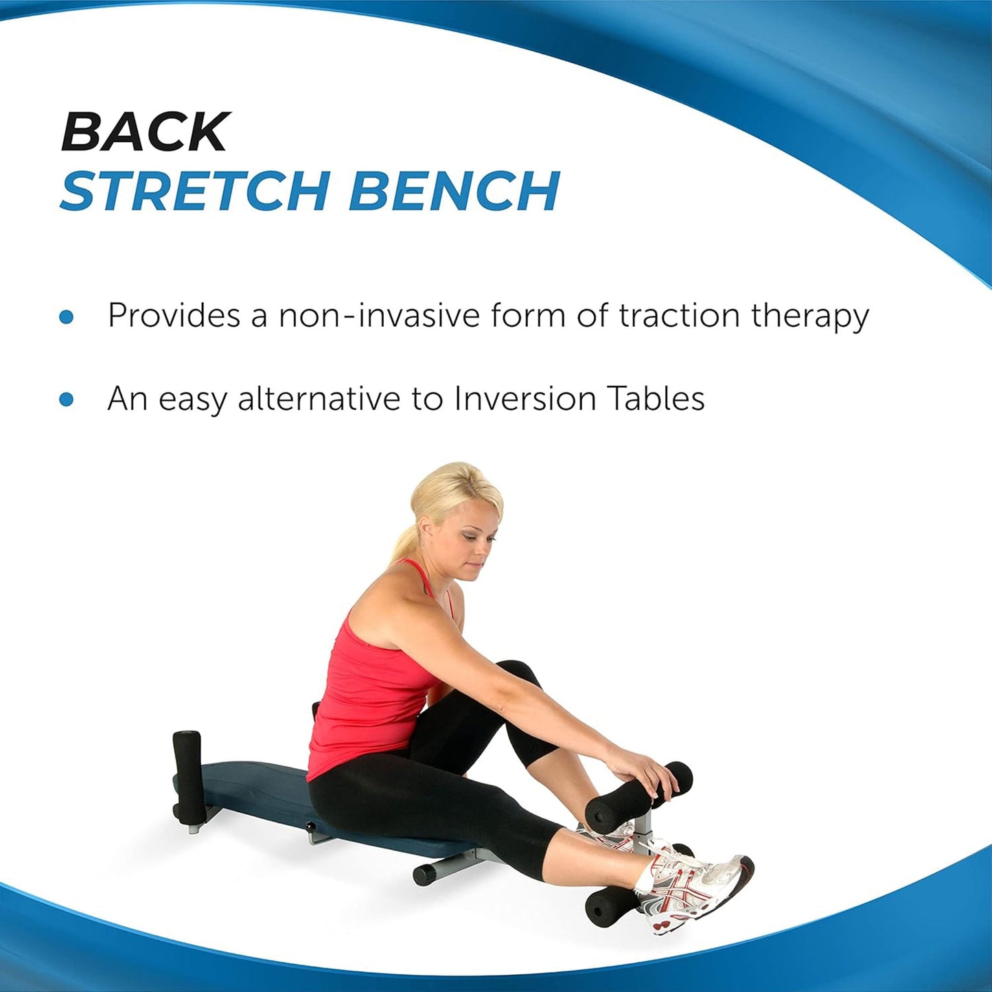 Stamina Products InLine Traction System Joints and Back Stretch Bench, Blue Gray
