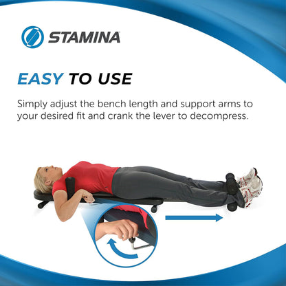 Stamina Products InLine Traction System Joints and Back Stretch Bench, Blue Gray