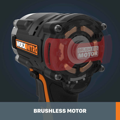 Worx Nitro WX272L.9 20V Power Share 1/2" Cordless Impact Wrench with Brushless Motor (Tool Only) Battery and Charger Not Included