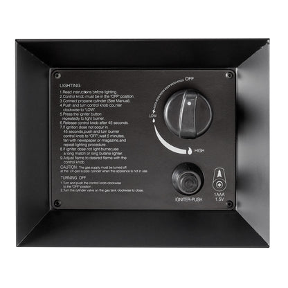 Mainstays 42" Rectangle Black Finish Modern Steel Fire Pit: 42" x 20" 50000 BTU Propane Fire Pit Table with Lid, Tank Hideaway and Cover