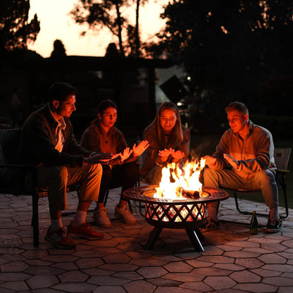 BALI OUTDOORS Fire Pits Outdoor Wood Burning Firepit Grill, 20 Inch Fire Bowl