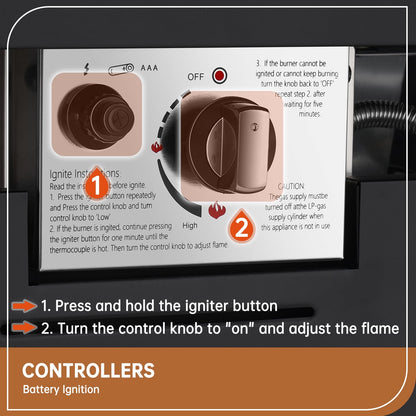 JolyDale 40" Propane Fire Pit Table, 50,000 BTU Auto Ignition Steel Gas Fire Pit with Removable Lid & Waterproof Cover for Patio, Backyard, Black