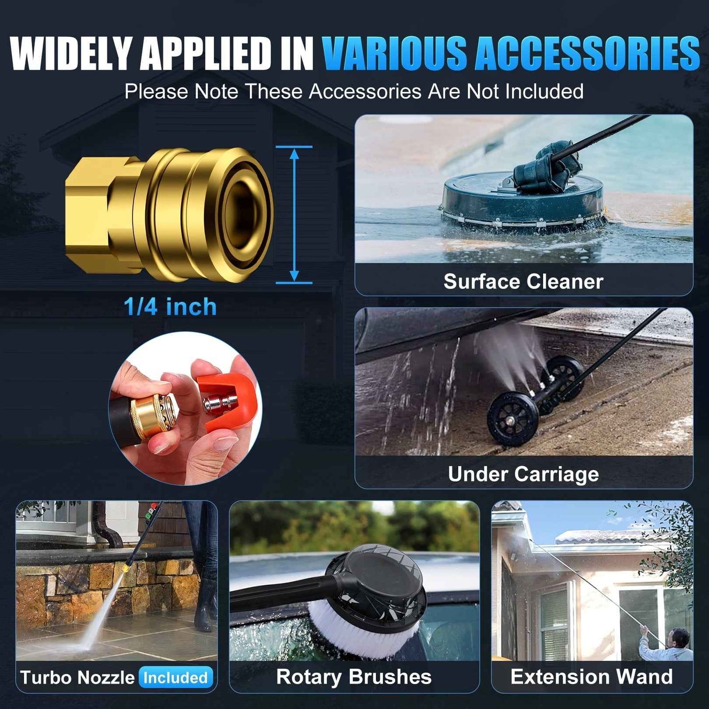 Electric Pressure Washer 5000PSI 4.0GPM Adjustable Pressure Power Washers Electric Powered with 33ft Hose, 4 Nozzle and Foam Cannon, Powerwashers Cleaner Machine for Home, Cars, Blue