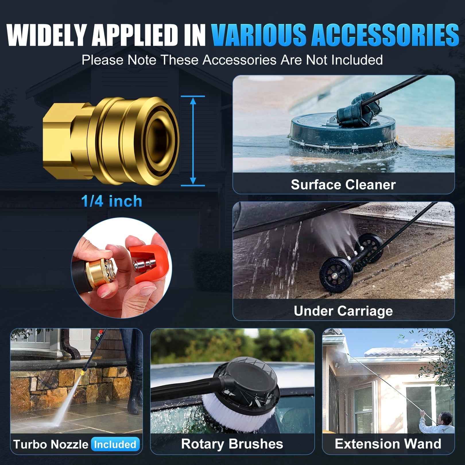 Electric Pressure Washer 5000PSI 4.0GPM Adjustable Pressure Power Washers Electric Powered with 33ft Hose, 4 Nozzle and Foam Cannon, Powerwashers Cleaner Machine for Home, Cars, Blue