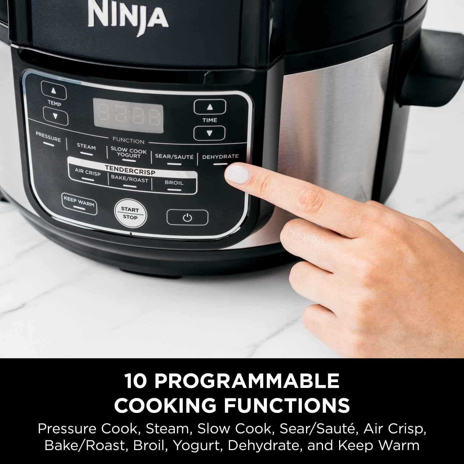 Ninja Foodi 10-in-1 5 Qt Pressure Cooker, Steamer, Bake, Broil, Dehydrate, Air Fryer, Non-Stick, FD101 Stainless Steel
