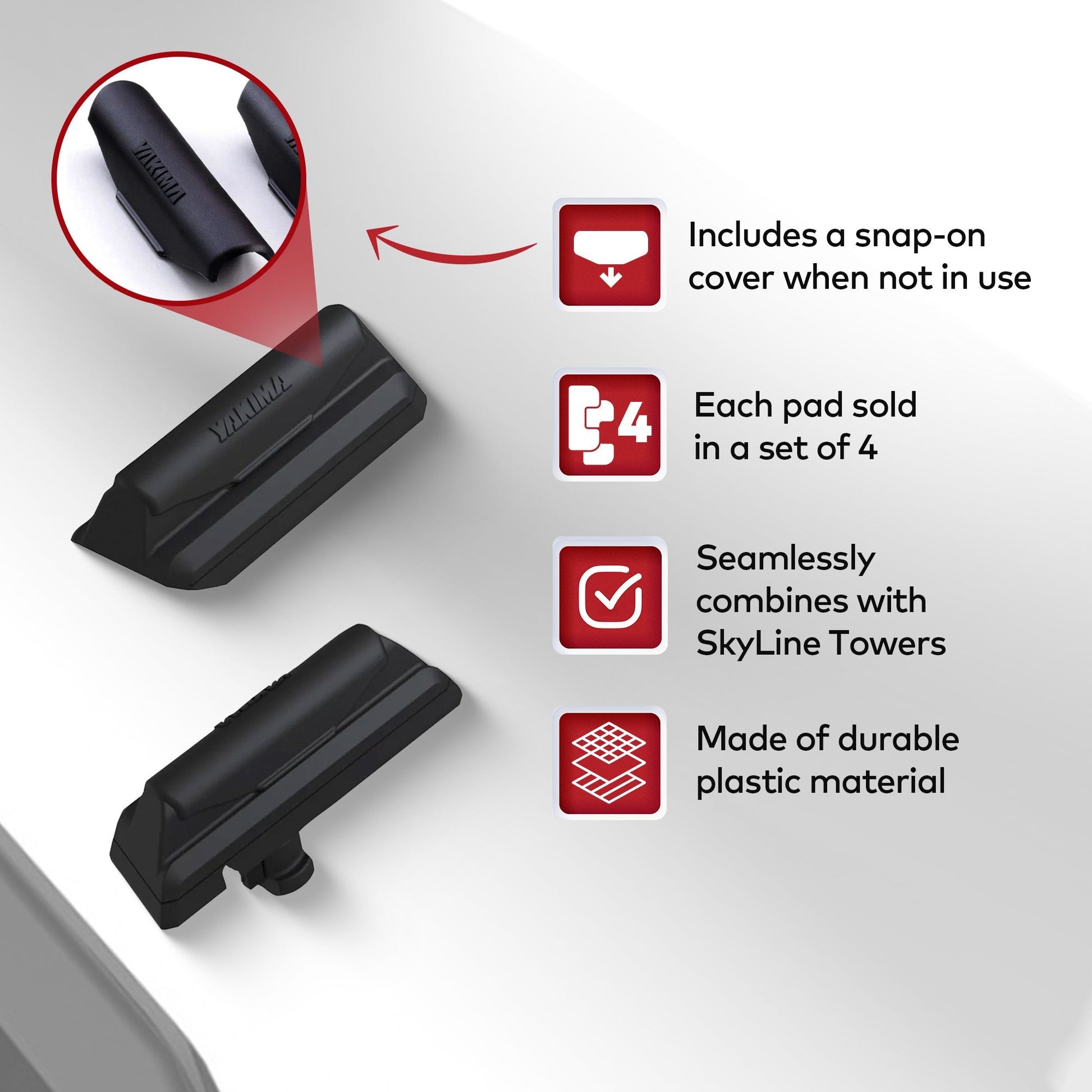 YAKIMA Landing Pad 27 Fixed Point Tower Installation for Flush Rail Rooftops - Find Fresh Goods