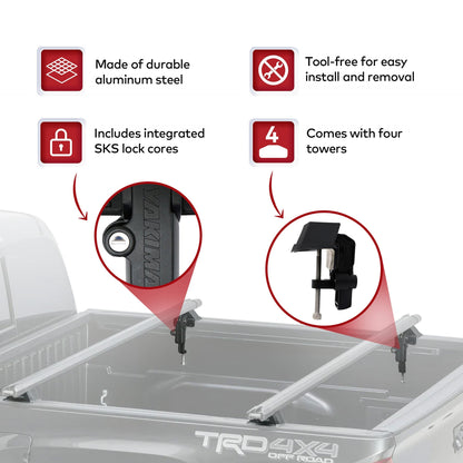 YAKIMA BedRock HD Low Profile Truck Bed Rack Towers for HD Bar Crossbar, Black - Find Fresh Goods