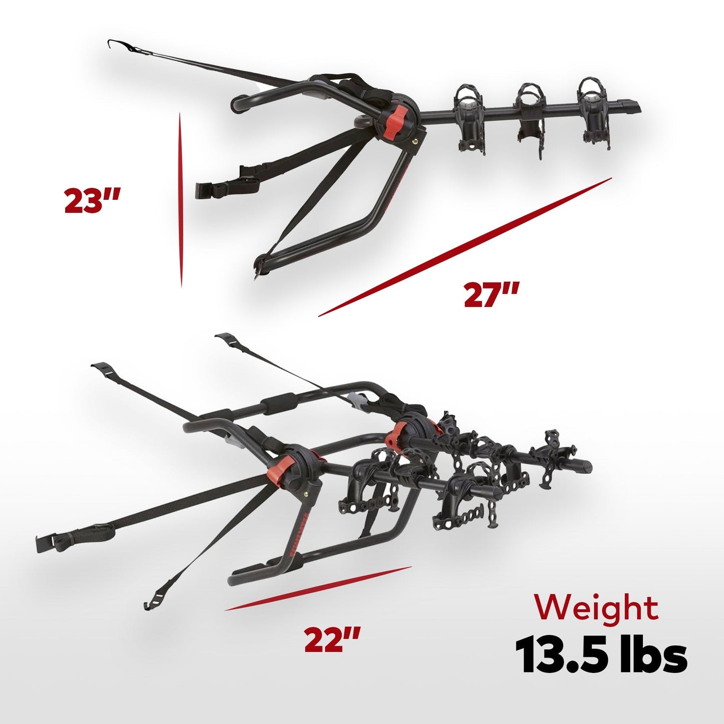 Yakima HangOut Car Trunk Compact Foldable 3 Bicycle Mount Rack Carrier, Black - Find Fresh Goods