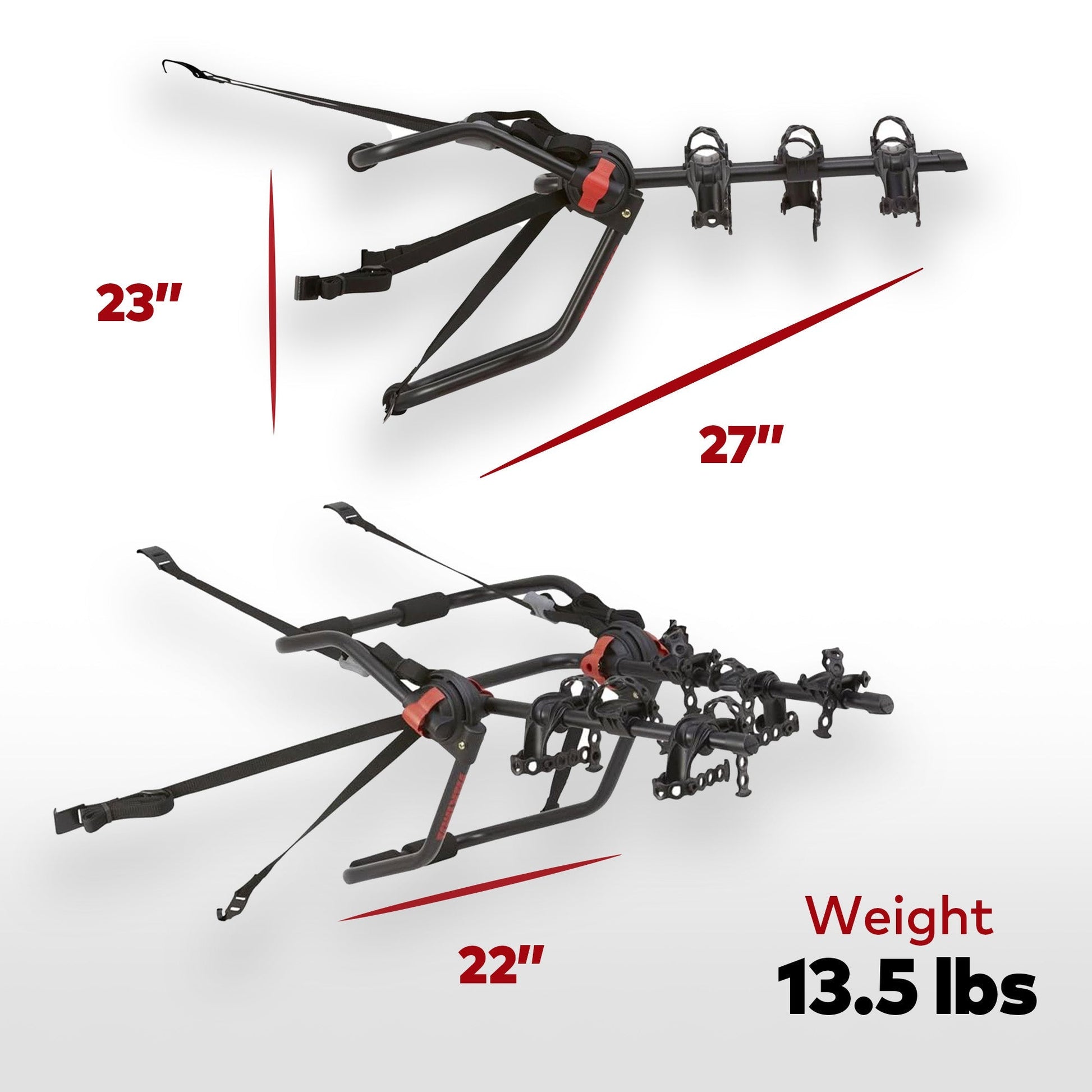 Yakima HangOut Car Trunk Compact Foldable 3 Bicycle Mount Rack Carrier, Black - Find Fresh Goods