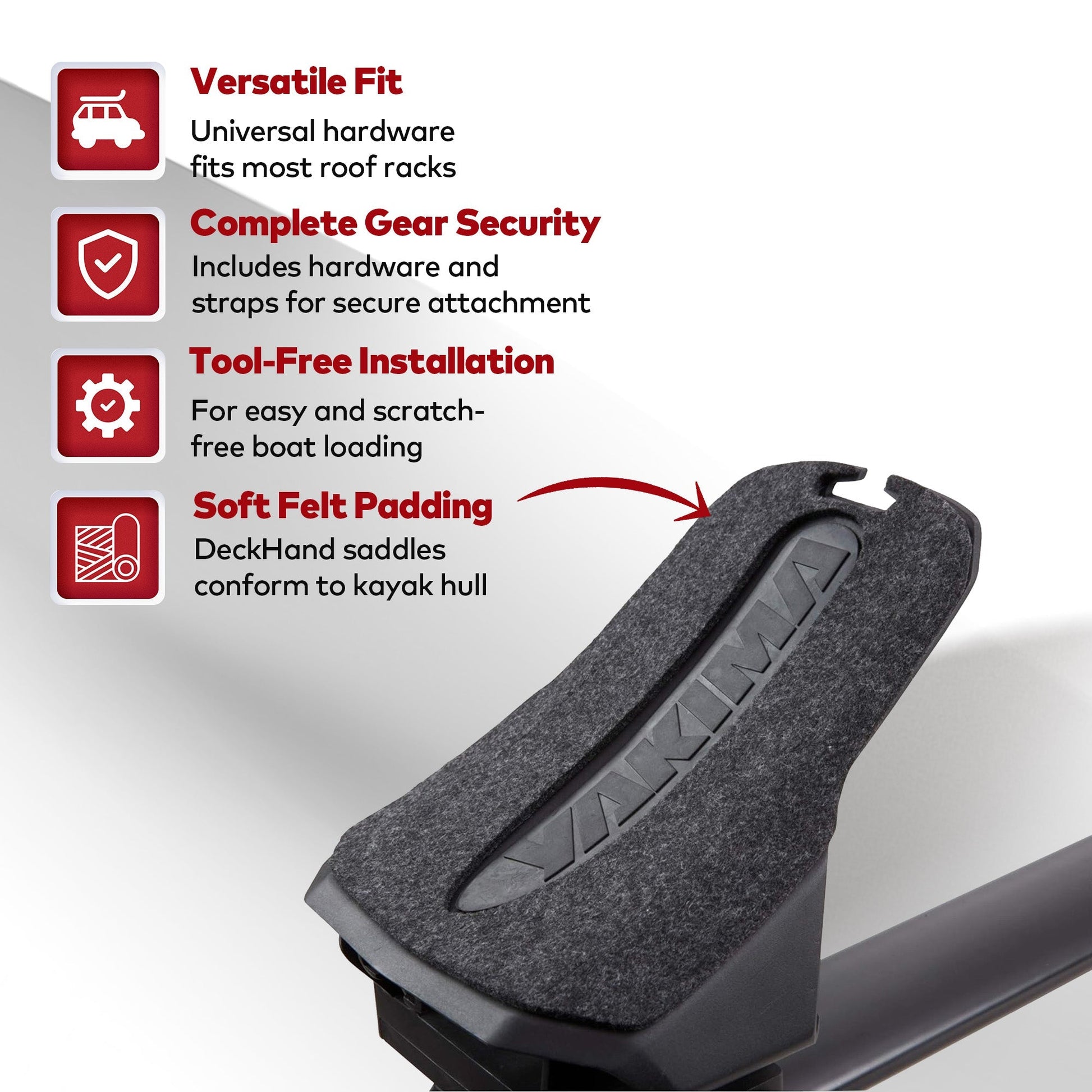 Yakima Premium DeckHand Vehicle Roof Rack Saddle Mount for Kayak or Small Boat - Find Fresh Goods