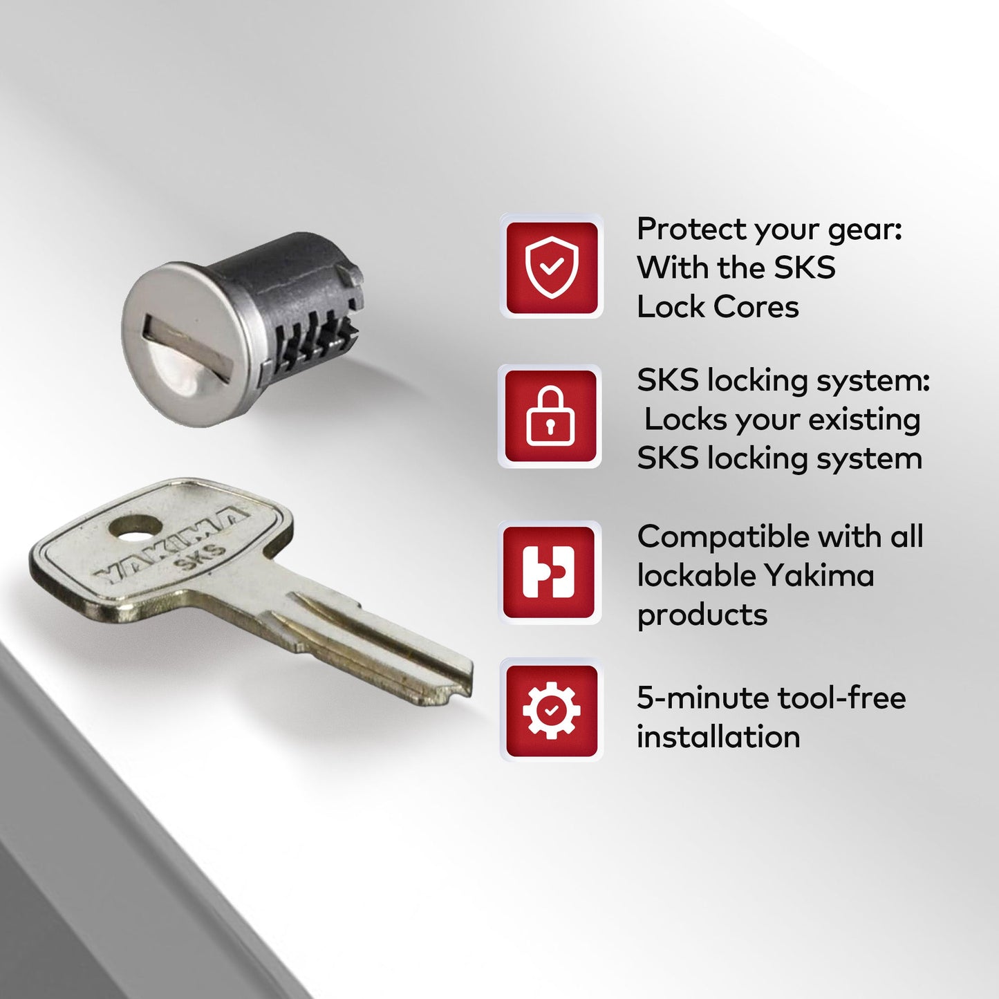 Yakima Car Rack System Component SKS Lock Cylinder Core Kit with Key (2 Pack) - Find Fresh Goods