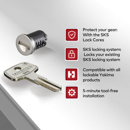 Yakima Car Rack System Component SKS Lock Cylinder Core Kit with Key (2 Pack) - Find Fresh Goods