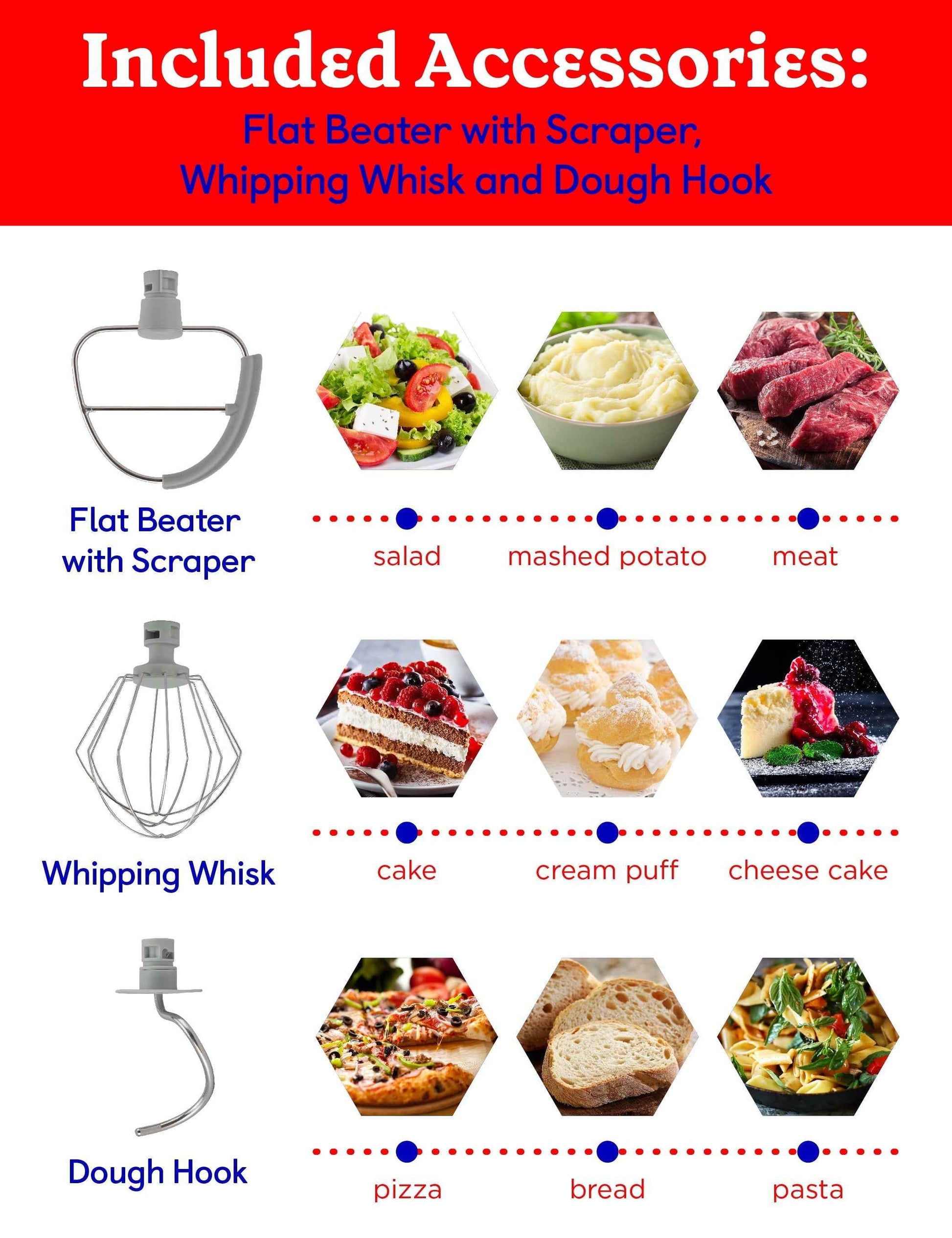 Betty Crocker Stand Mixer, 3.7-Qt Electric Mixer with 10 Speeds, Kitchen Mixer with Dough Hook, Whipping Whisk & Flat Beater with Scraper, Kitchen Appliances with Anti-Splash Cover & Stainless Steel M