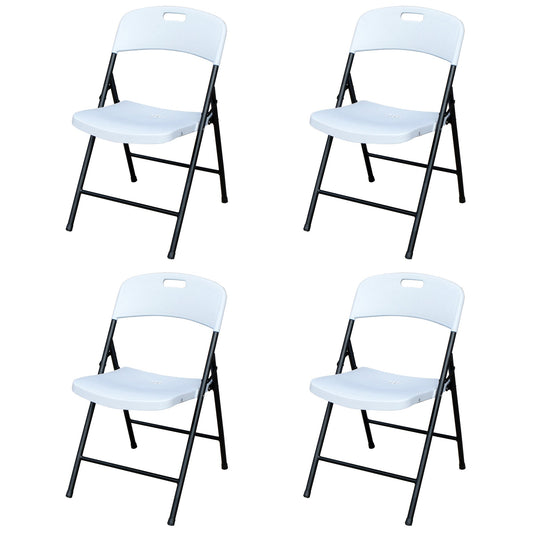 Peakform Plastic Folding Chair, Indoor Outdoor Seating, 4 Pack, White