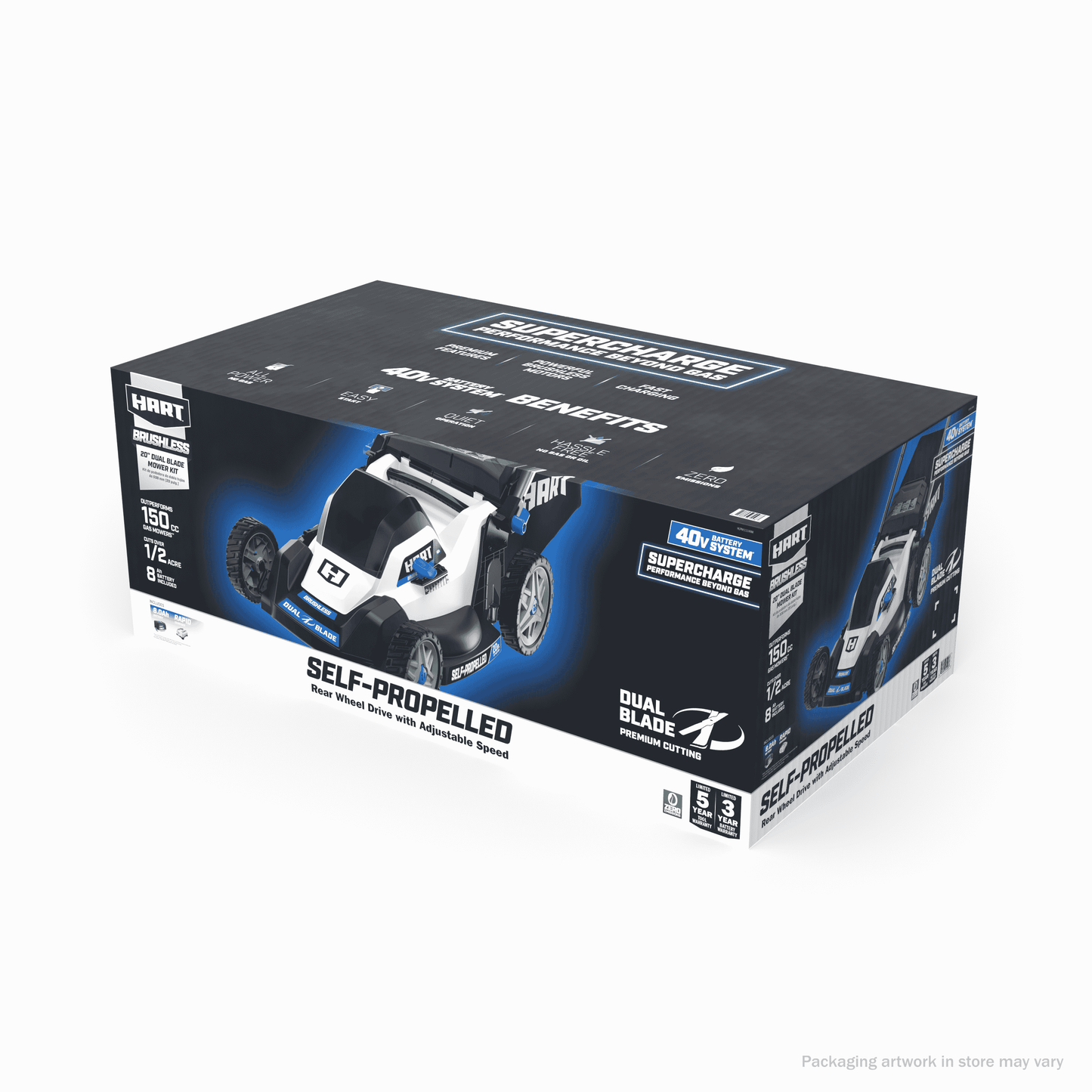 HART 40V 20" Self-Propelled Dual Blade Mower