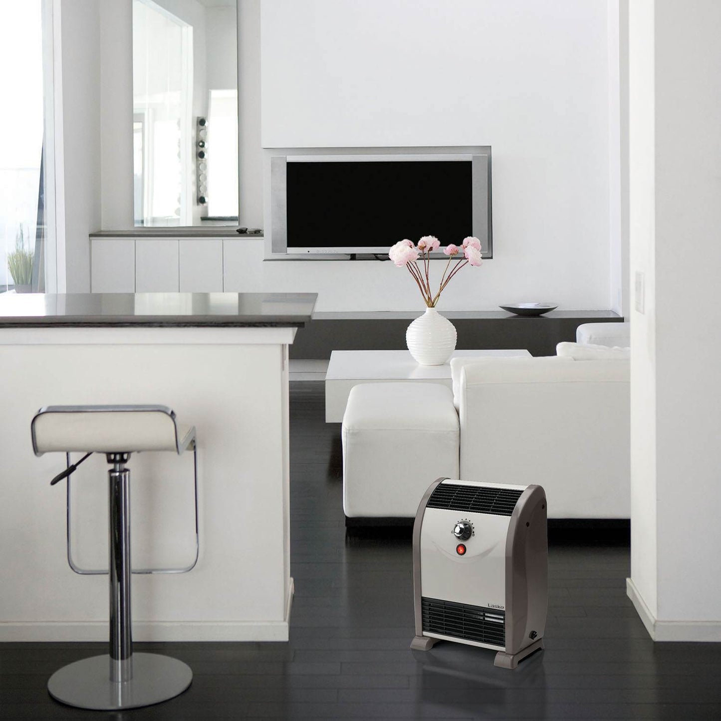 Lasko 1500W Portable Automatic Heat Regulator Floor Air Flow Heater (2 Pack)