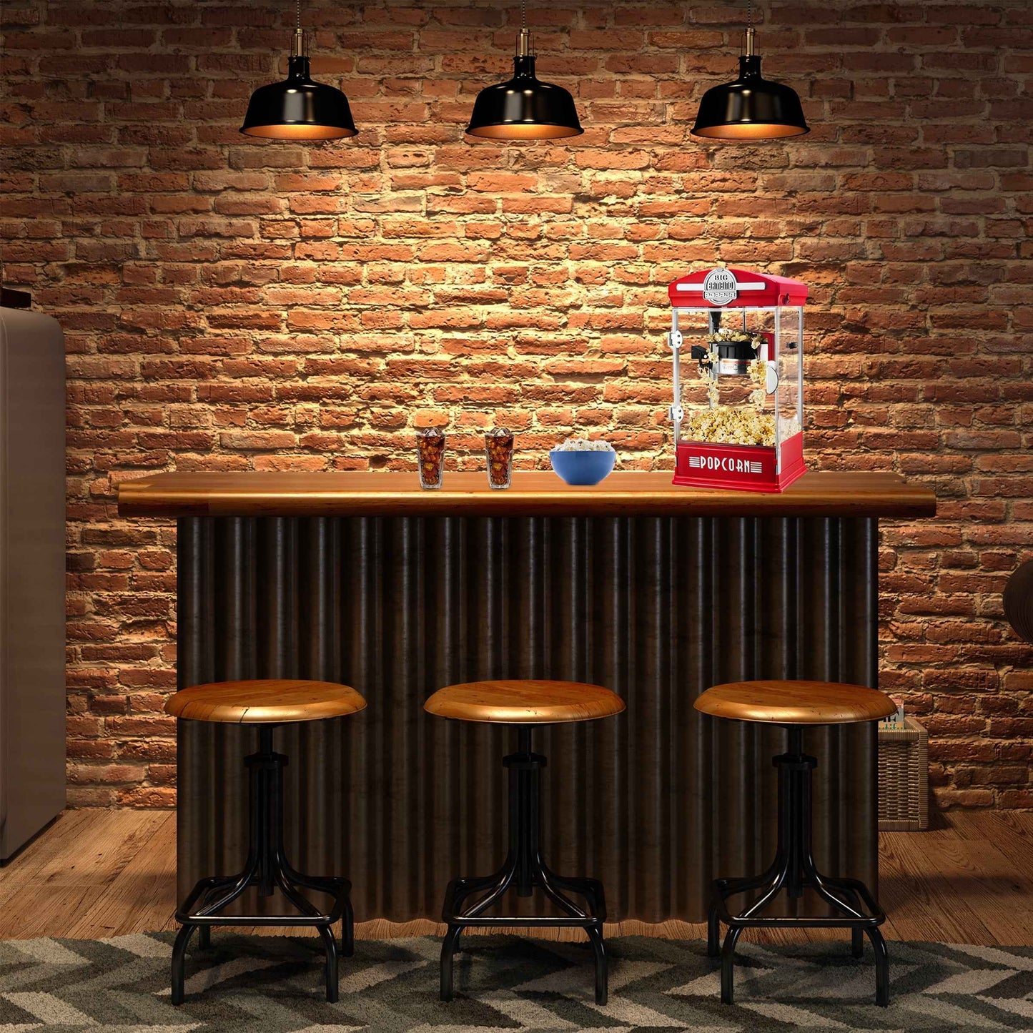 Big Bambino Retro Tabletop 4-oz Popcorn Popper by Great Northern Popcorn, Red