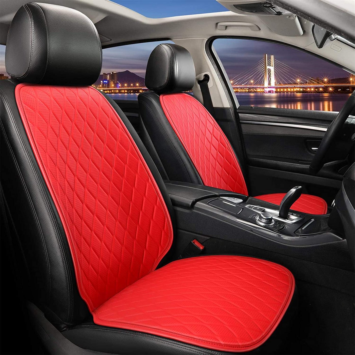 ISFC INSURFINSPORT Leather Front Inside Car Seat Cover Accessory, Red - Find Fresh Goods