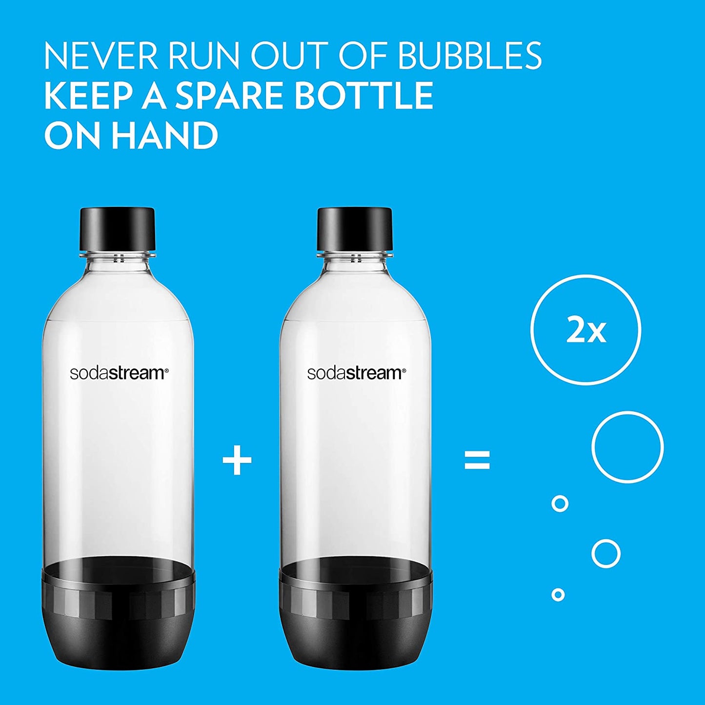 Sodastream 1 Liter Classic Bottles – Black – 2 Pack