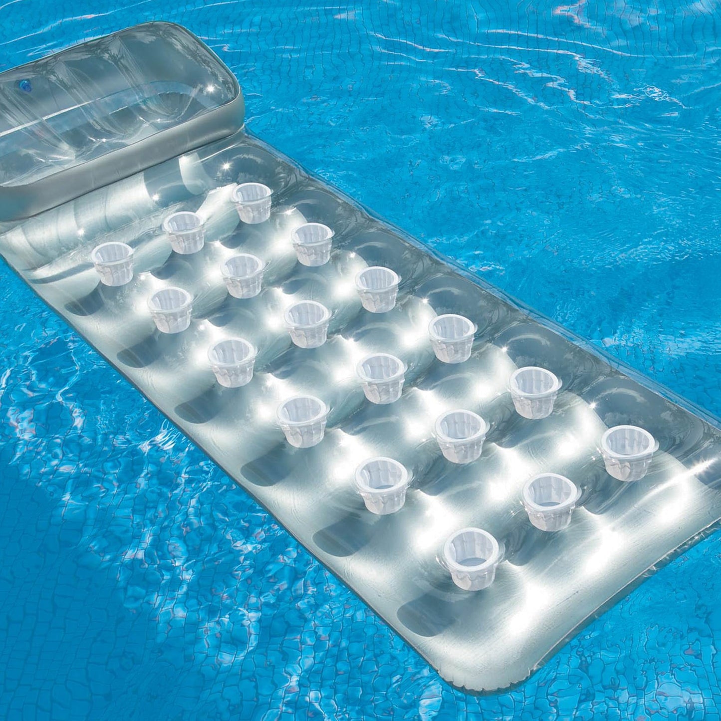 Intex 18-Pocket French Mattress Suntanner Pool Lounger Float w/ Headrest 58894EP