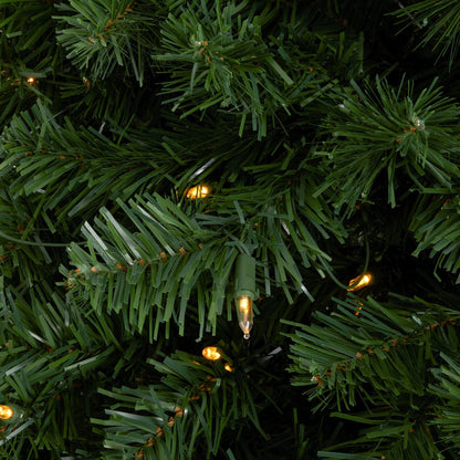 Home Heritage Half Pine 7' Pre-Lit Artificial Christmas Tree, 150 Warm White LED