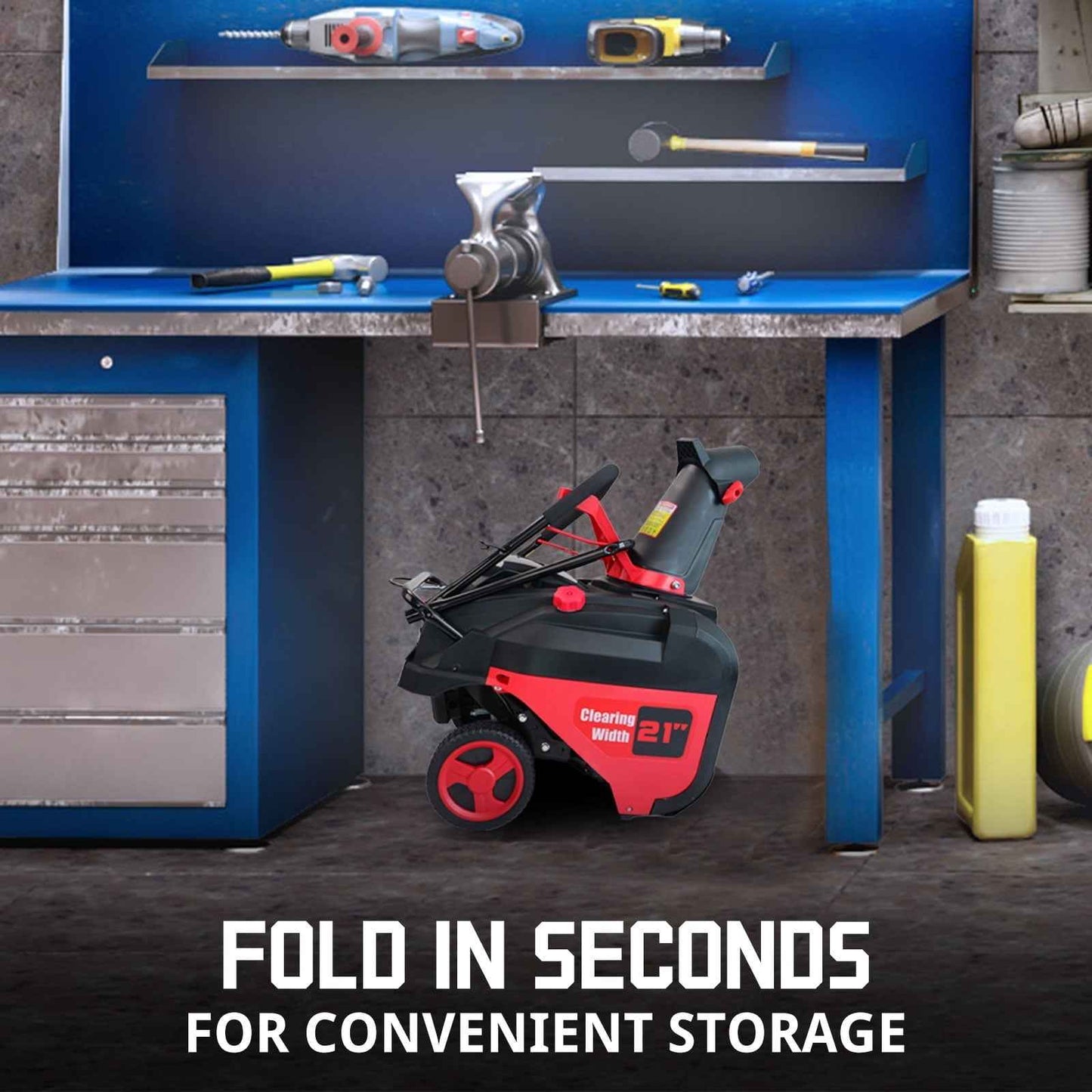 PowerSmart 21 inch 212cc Single Stage Gas Powered Push Gasoline Snow Blower