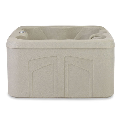 LifeSmart LS100 Sand 4 Person Plug and Play Square Hot Tub Spa with Black Cover